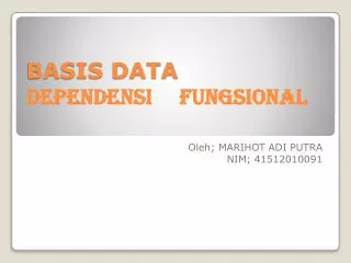 basis data dependensi fungsional