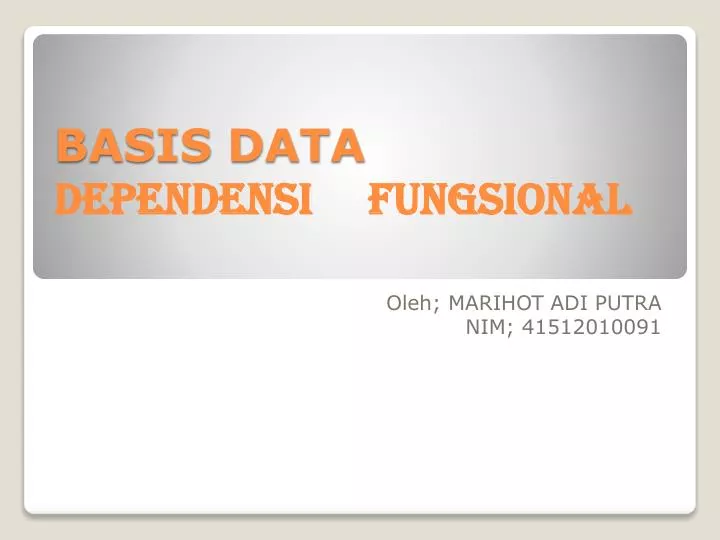 basis data dependensi fungsional