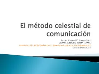 el m todo celestial de comunicaci n