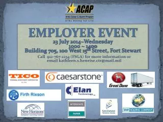 EMPLOYER EVENT 23 July 2014~Wednesday 1000 ~ 1400