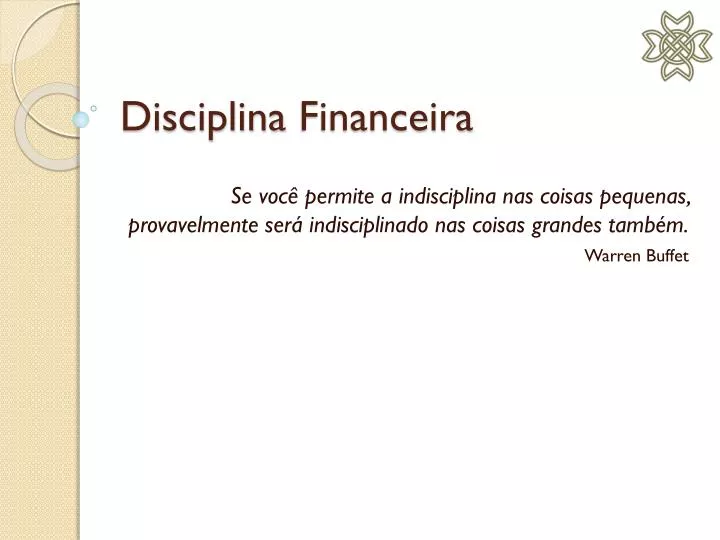 disciplina financeira