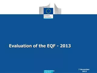 Evaluation of the EQF - 2013