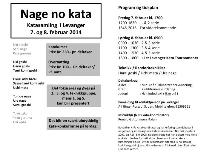 nage no kata katasamling i levanger 7 og 8 februar 2014