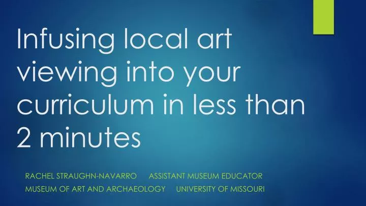 infusing local art viewing into your curriculum in less than 2 minutes