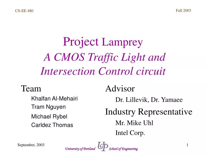 project lamprey a cmos traffic light and intersection control circuit