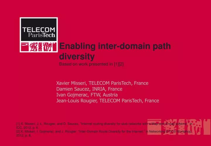enabling inter domain path diversity based on work presented in 1 2