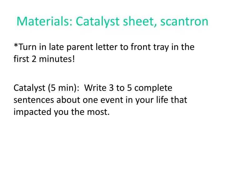 materials catalyst sheet scantron