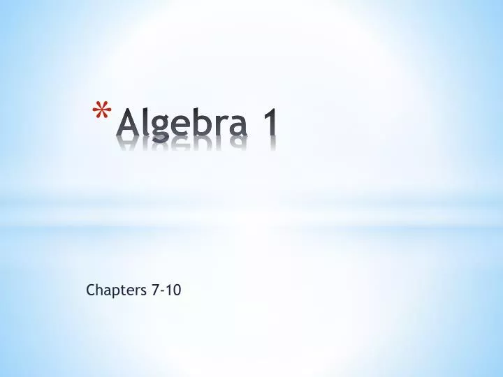 algebra 1