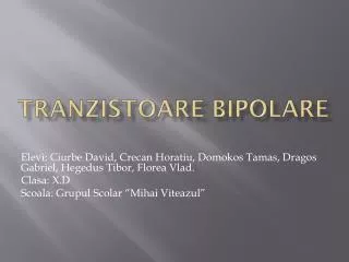 tranzistoare bipolare