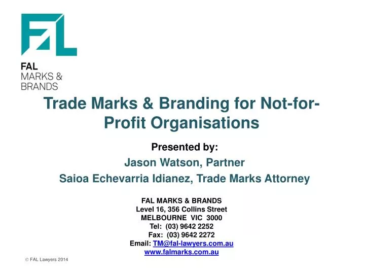 trade marks branding for not for profit organisations