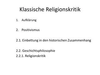 klassische religionskritik