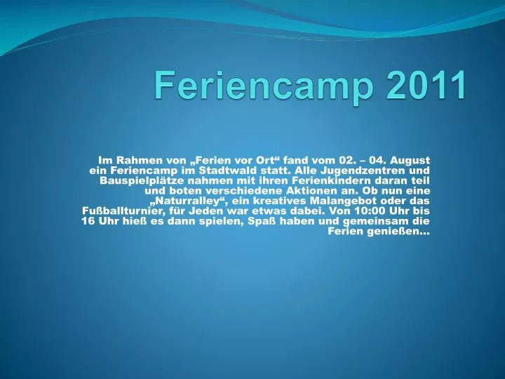 feriencamp 2011