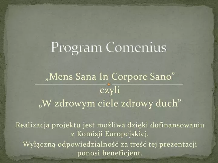 program comenius