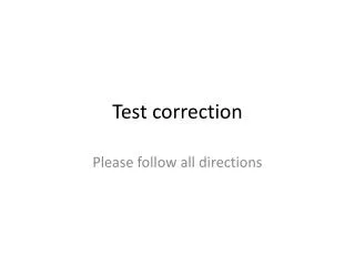 test correction