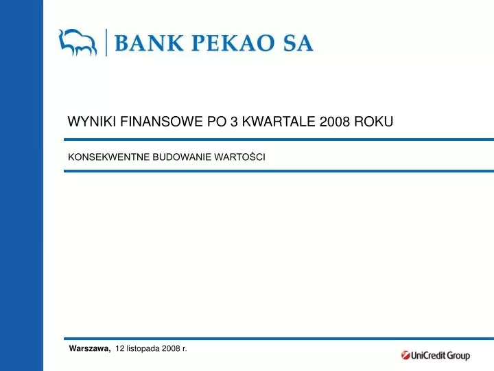 wyniki finansowe po 3 kwartale 2008 roku