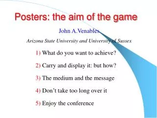 Posters: the aim of the game
