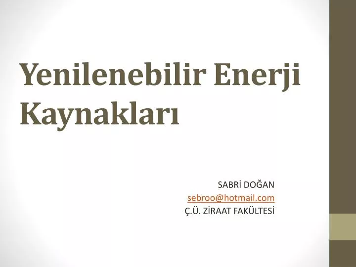 yenilenebilir enerji kaynaklar