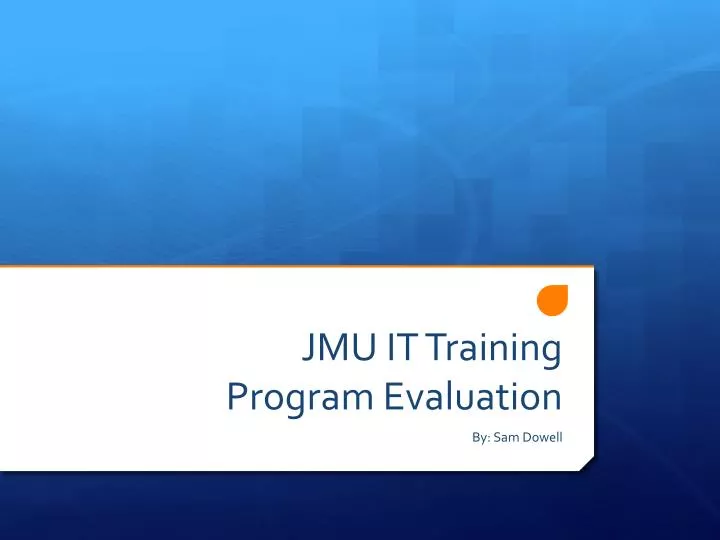 jmu it training program evaluation