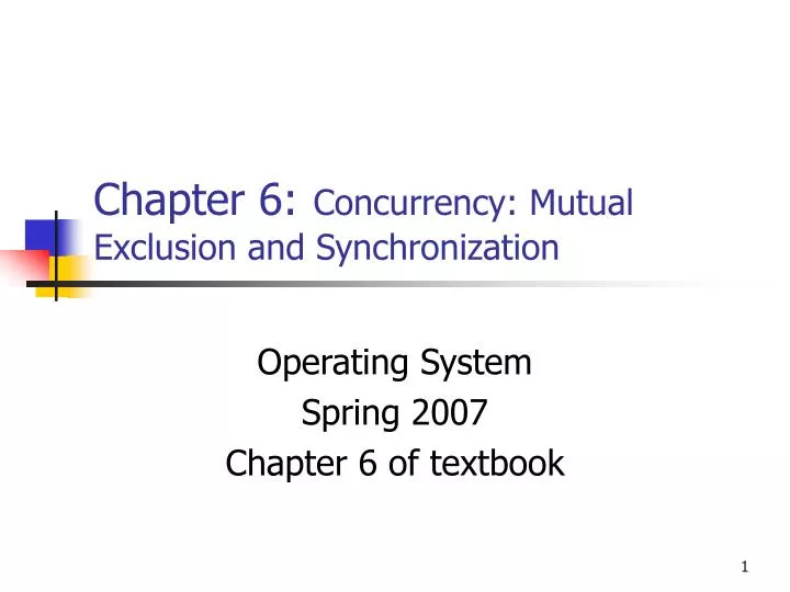 chapter 6 concurrency mutual exclusion and synchronization