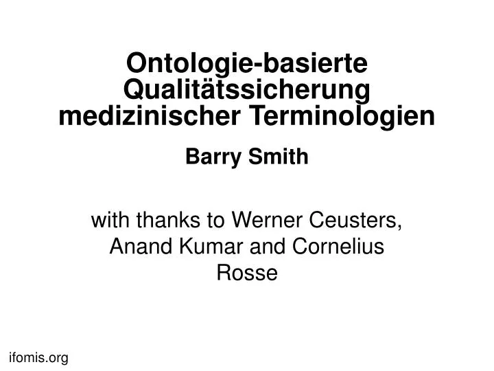 ontologie basierte qualit tssicherung medizinischer terminologien