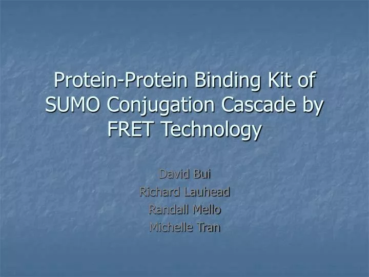 protein protein binding kit of sumo conjugation cascade by fret technology