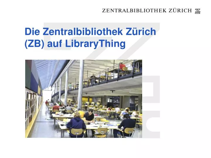 die zentralbibliothek z rich zb auf librarything