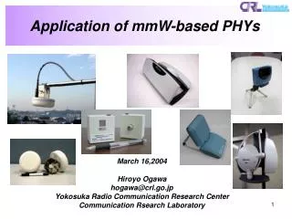 Application of mmW-based PHYs