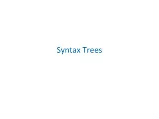 Syntax Trees