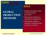GLOBAL PRODUCTION METHODS