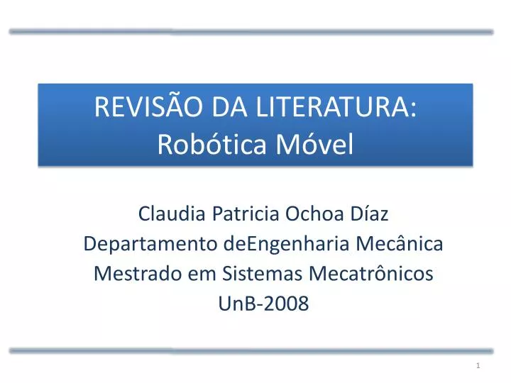 revis o da literatura rob tica m vel