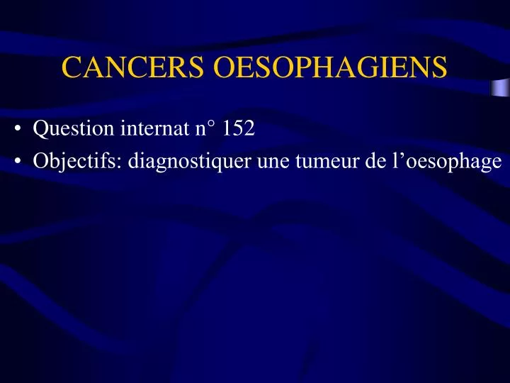 cancers oesophagiens