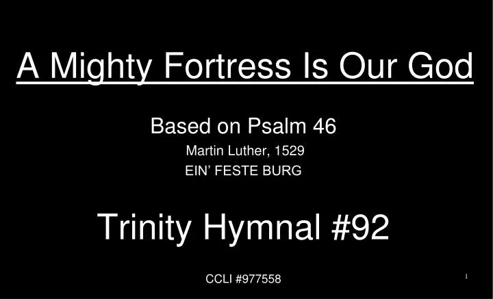 a mighty fortress is our god