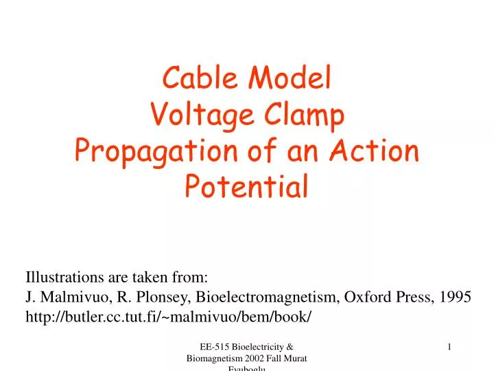 cable model voltage clamp propagation of an action potential