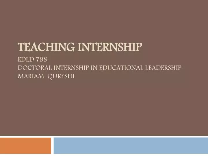 educational leadership internship activities