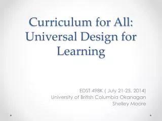 curriculum for all universal design for learning