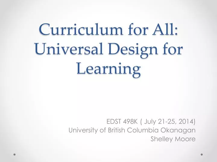 curriculum for all universal design for learning