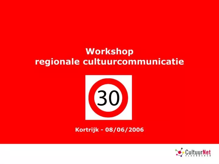 workshop regionale cultuurcommunicatie