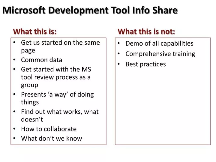 microsoft development tool info share