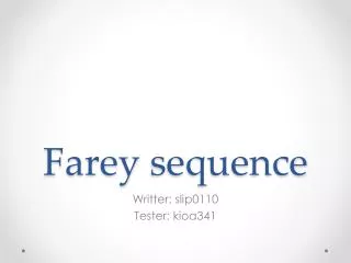 farey sequence