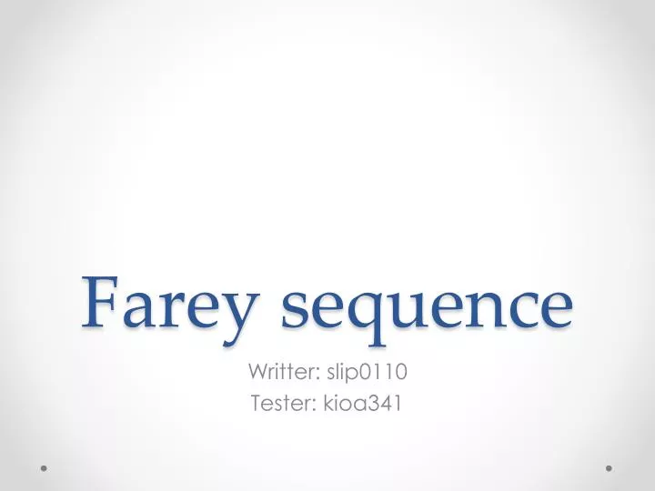 farey sequence