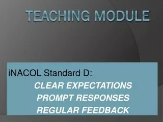 Teaching module
