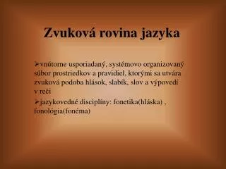 zvukov rovina jazyka