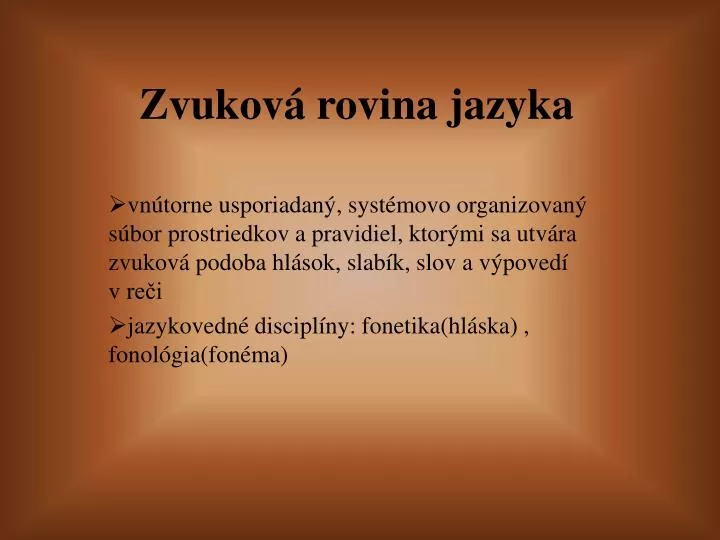 zvukov rovina jazyka