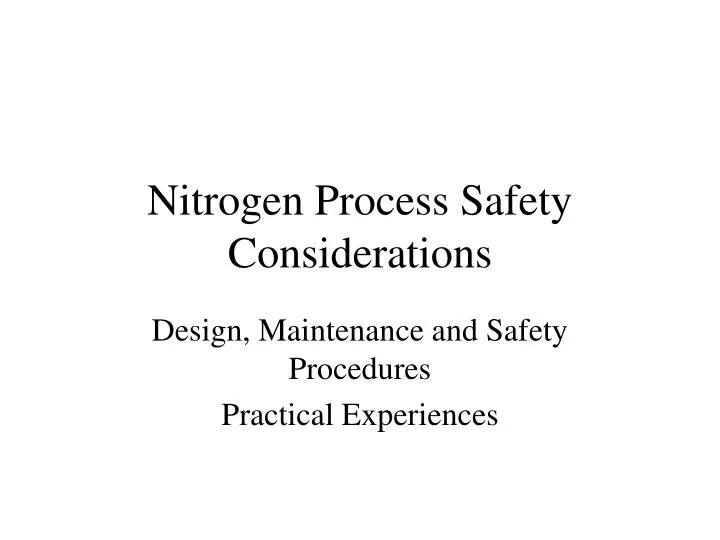 nitrogen process safety considerations