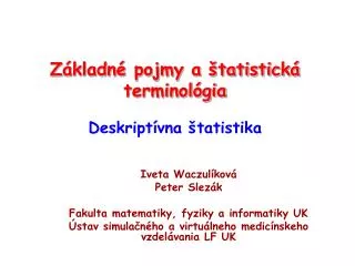 z kladn pojmy a tatistick terminol gia