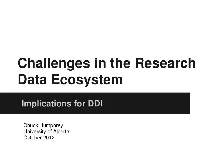 challenges in the research data ecosystem