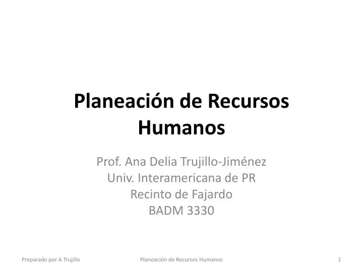 planeaci n de recursos humanos