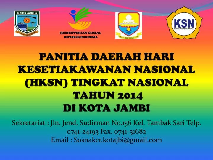 panitia daerah hari kesetiakawanan nasional hksn tingkat nasional tahun 2014 di kota jambi