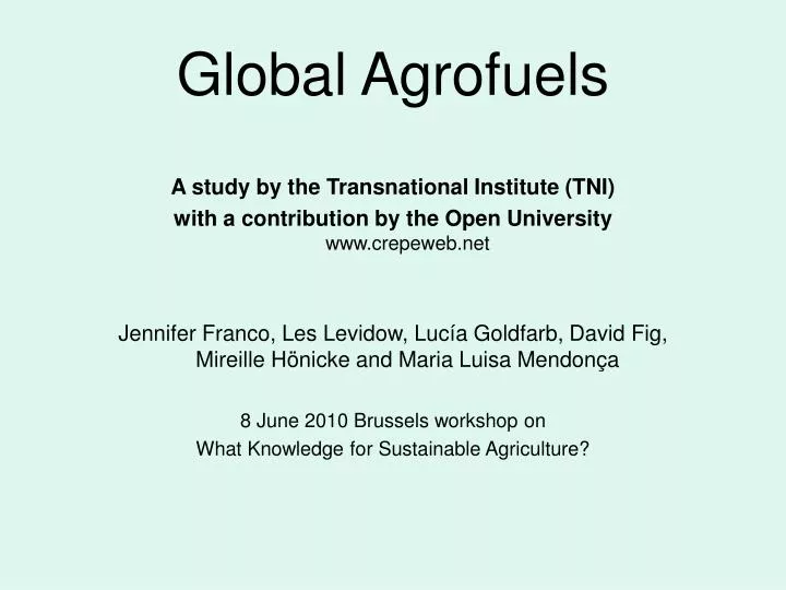 global agrofuels
