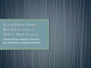 Using Digital Game-Based Learning in Online Math Courses